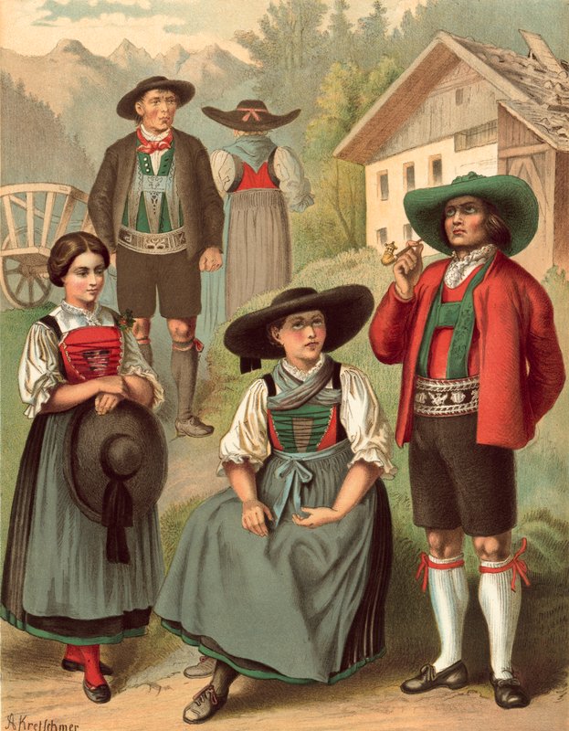 Traje alemão, Tirol Sarnthal de Albert Kretschmer