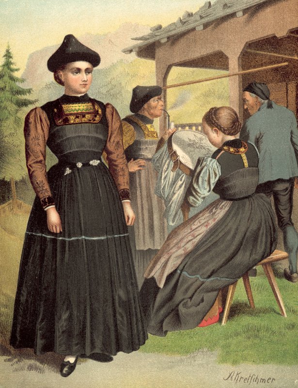 Traje alemão, Vorarlberg, Bregenzerwald de Albert Kretschmer