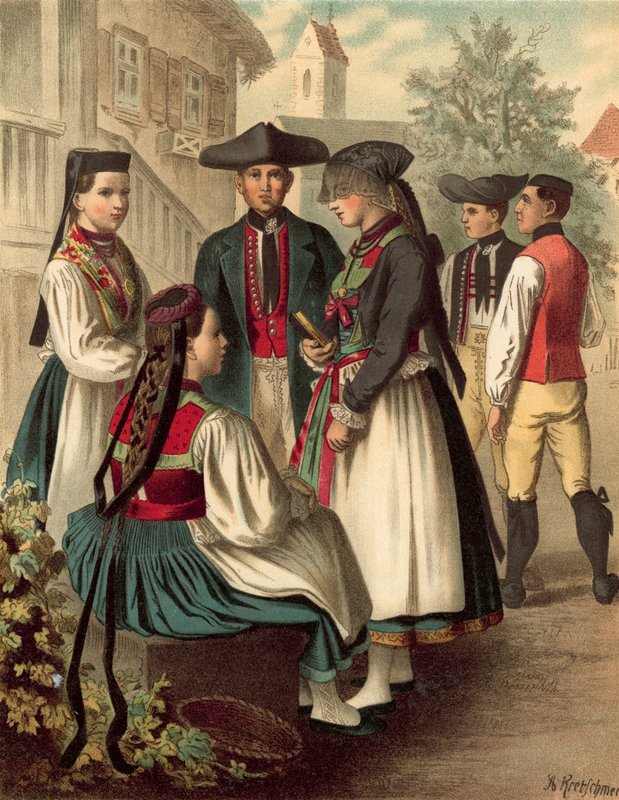 Traje alemão, Wurtemberg Betzingen de Albert Kretschmer