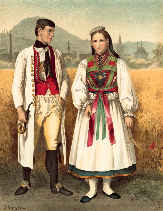Traje alemão, Wurtemberg Betzingen de Albert Kretschmer