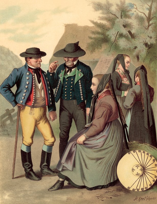 Traje alemão, Wurtemberg, Freudenstadt Rottenburg de Albert Kretschmer