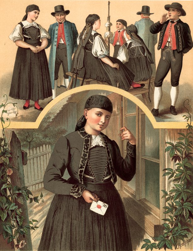 Traje alemão, Wurtemberg Schwenningen de Albert Kretschmer