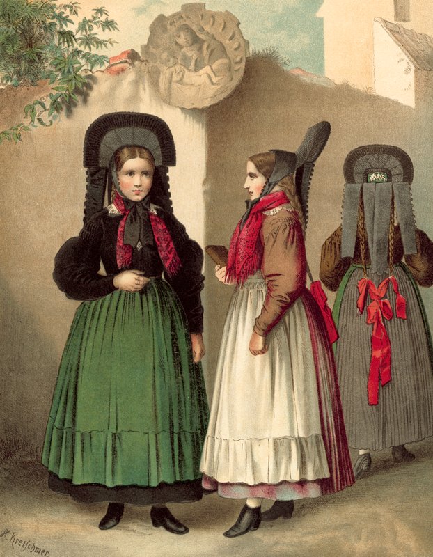 Traje alemão, Wurtemberg em Rottweil de Albert Kretschmer