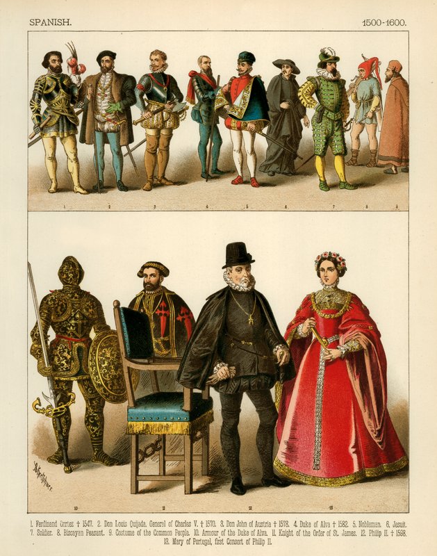 Traje Espanhol 1500-1600 de Albert Kretschmer