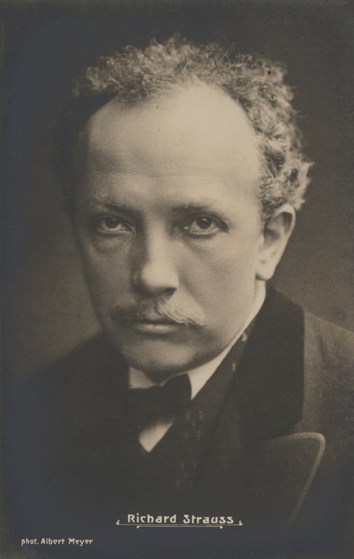 Retrato do compositor musical, Richard Strauss (foto a p/b) de Albert Meyer