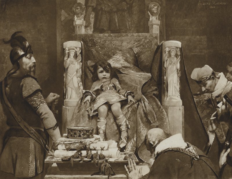 Clovis II, O Menino Tipo dos Francos (litho) de Albert Pierre René (after) Maignan