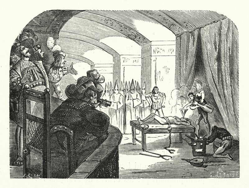Inquisição em França no reinado de Francisco I (gravura) de Albert Robida