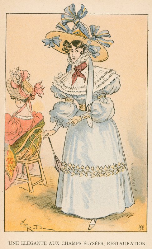 An Elegante em Champs-Elysees, Restauração de Albert Robida