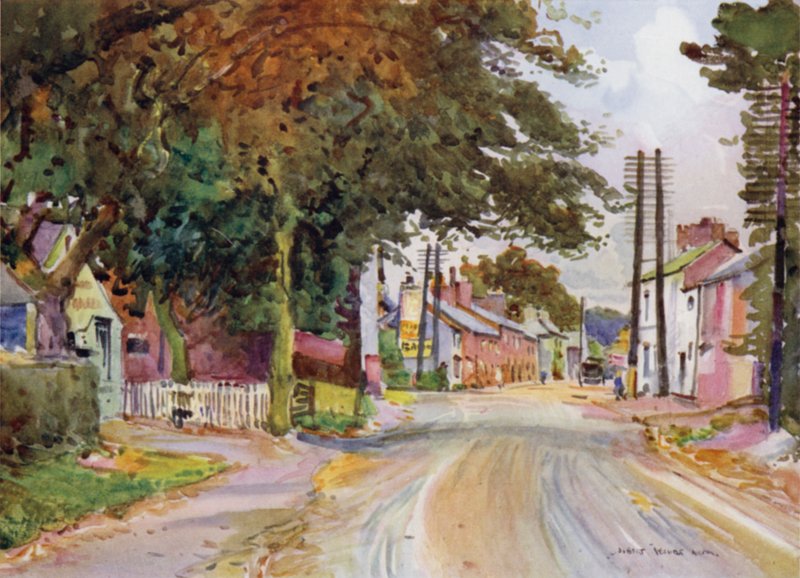 Broughton in the Fylde (cor litho) de Albert Woods