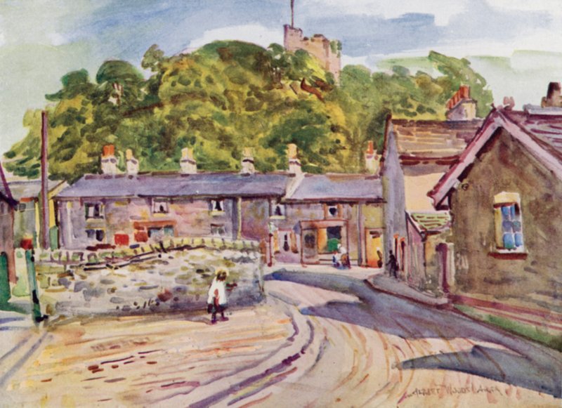 Castelo Clitheroe (cor litho) de Albert Woods