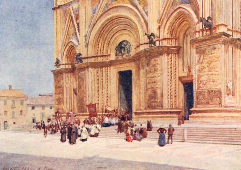 Duomo, Orvieto (litografia a cores) de Alberto Pisa