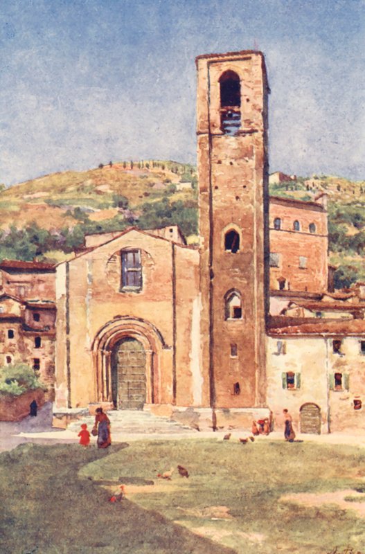 São João Batista, Gubbio (litografia a cores) de Alberto Pisa