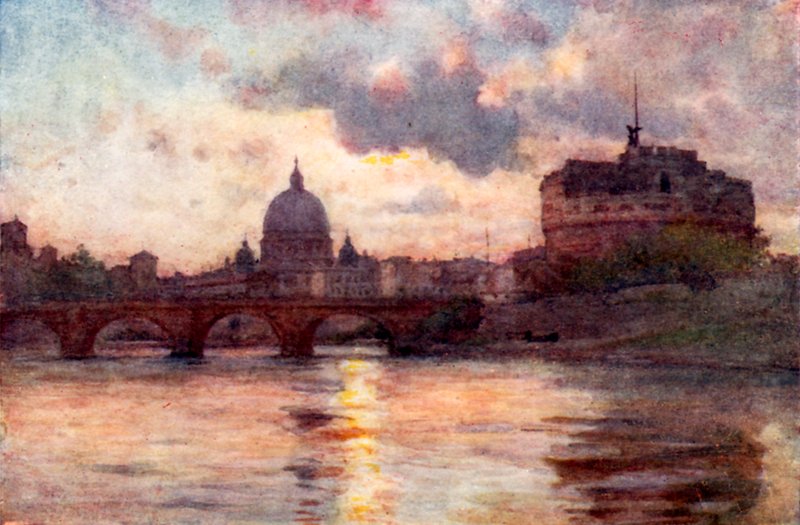 São Pedro e Castel Sant &39;Angelo do Tibre de Alberto Pisa