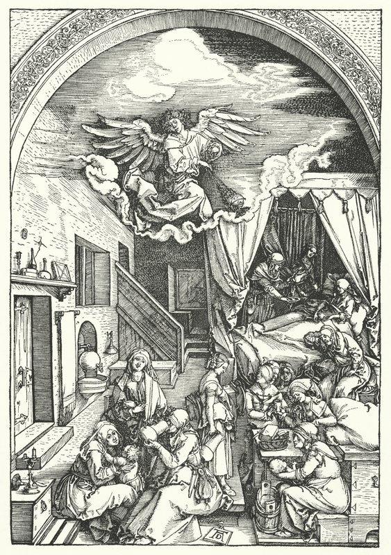 O nascimento da virgem de Albrecht Dürer
