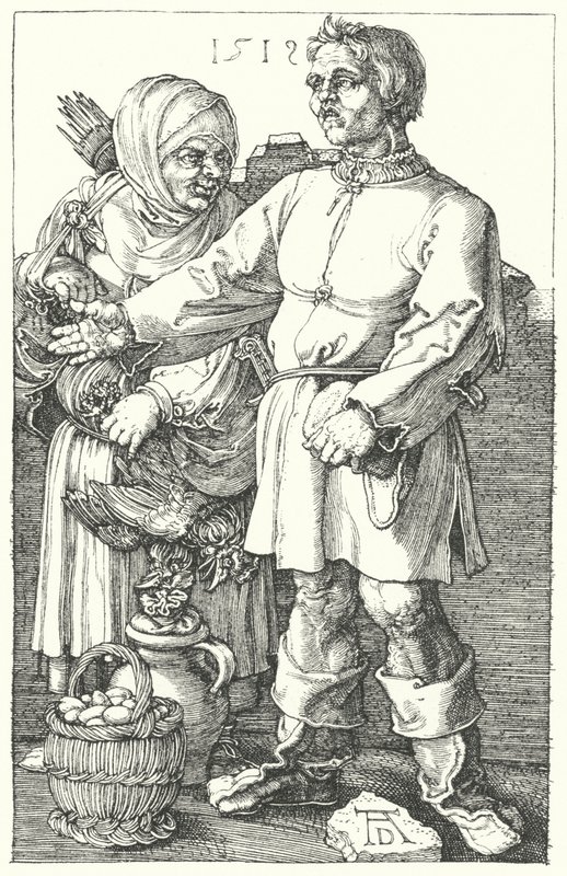 Agricultores que vendem os seus produtos de Albrecht (after) Durer or Duerer