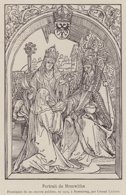 Hrotsvitha de Gandersheim de Albrecht (after) Durer or Duerer