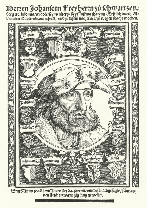 Johann de Schwarzenberg, moralista, poeta e reformador alemão (gravura) de Albrecht (after) Durer or Duerer