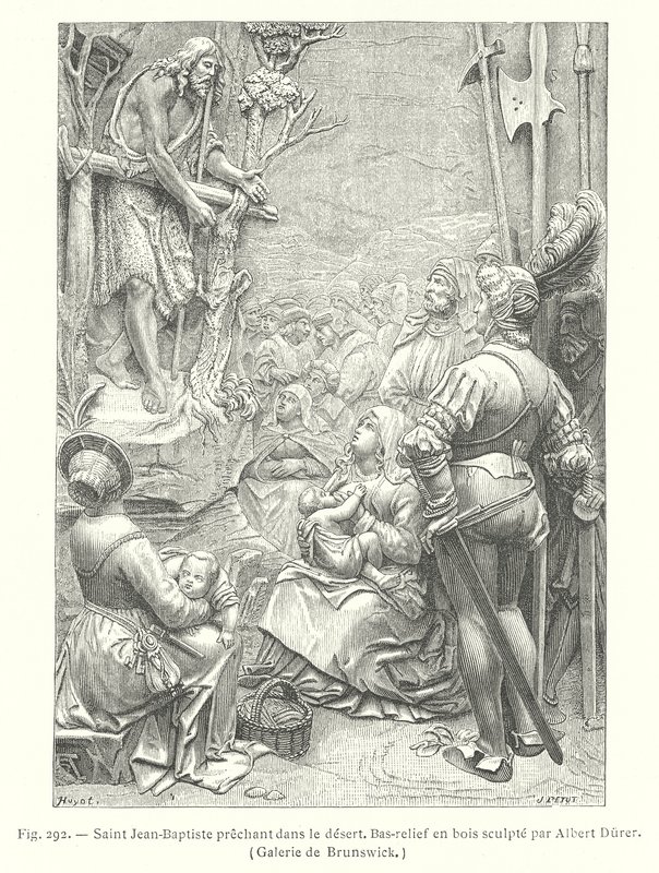 Pregação de São João Batista no deserto (gravura) de Albrecht (after) Durer or Duerer