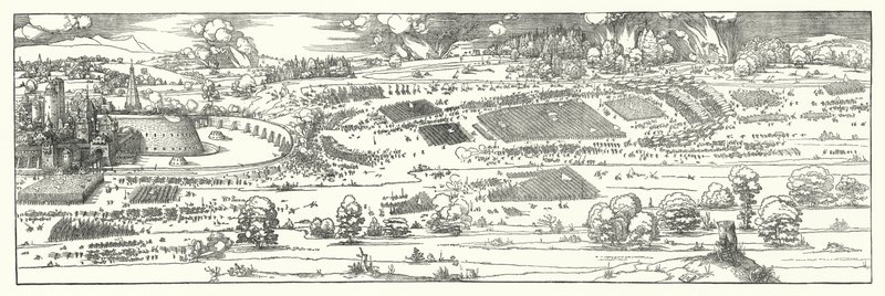 O Cerco de uma Fortaleza (gravura) de Albrecht (after) Durer or Duerer