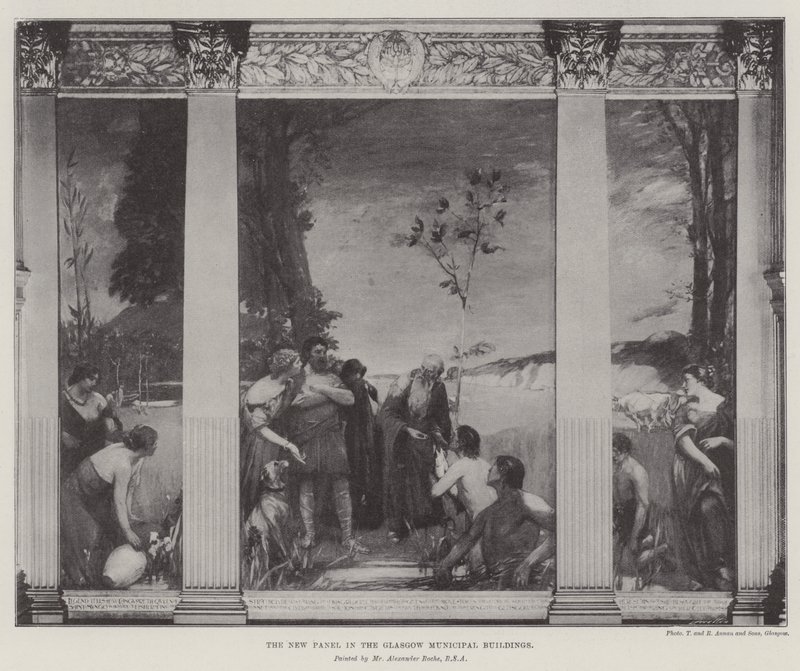 O novo painel nos edifícios municipais de Glasgow de Alexander Ignatius Roche