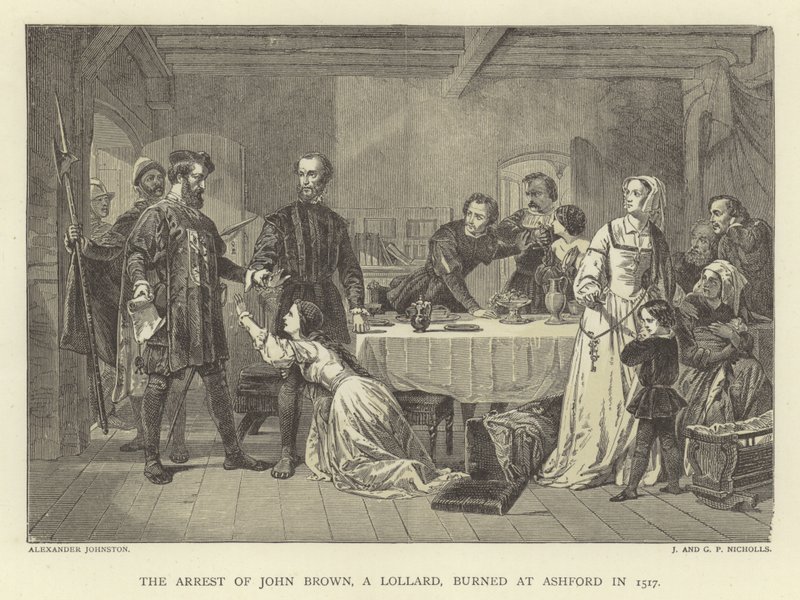 A prisão de John Brown, um Lollard, queimou em Ashford em 1517 de Alexander Johnston