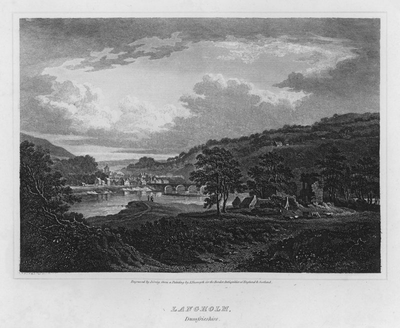 Langholm, Dumfrieshire (gravura) de Alexander (after) Nasmyth