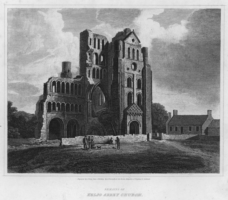 Restos da Igreja da Abadia de Kelso (gravura) de Alexander (after) Nasmyth