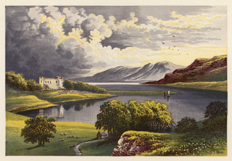 Paisagem de lagos escoceses: Loch Etive (litografia a cores) de Alexander Francis (after) Lydon