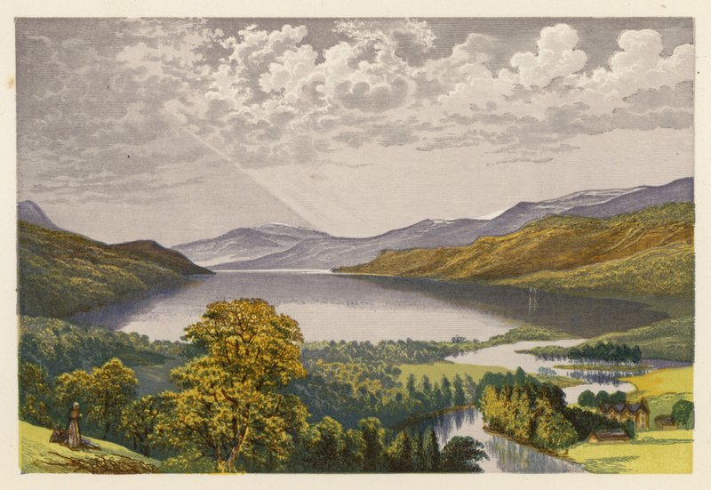 Paisagem de lagos escoceses: Loch Tay (litografia a cores) de Alexander Francis (after) Lydon