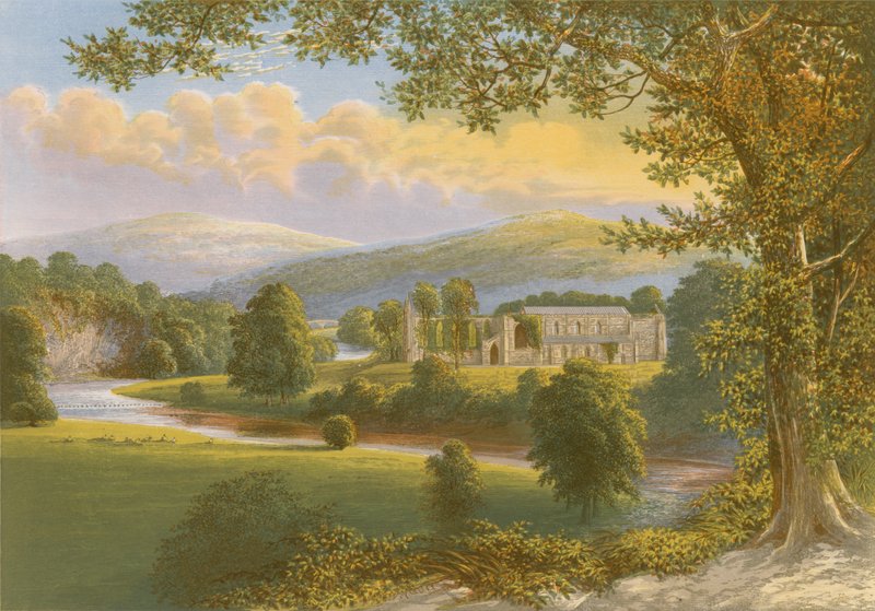 Bolton Priory (gravação a cores) de Alexander Francis Lydon