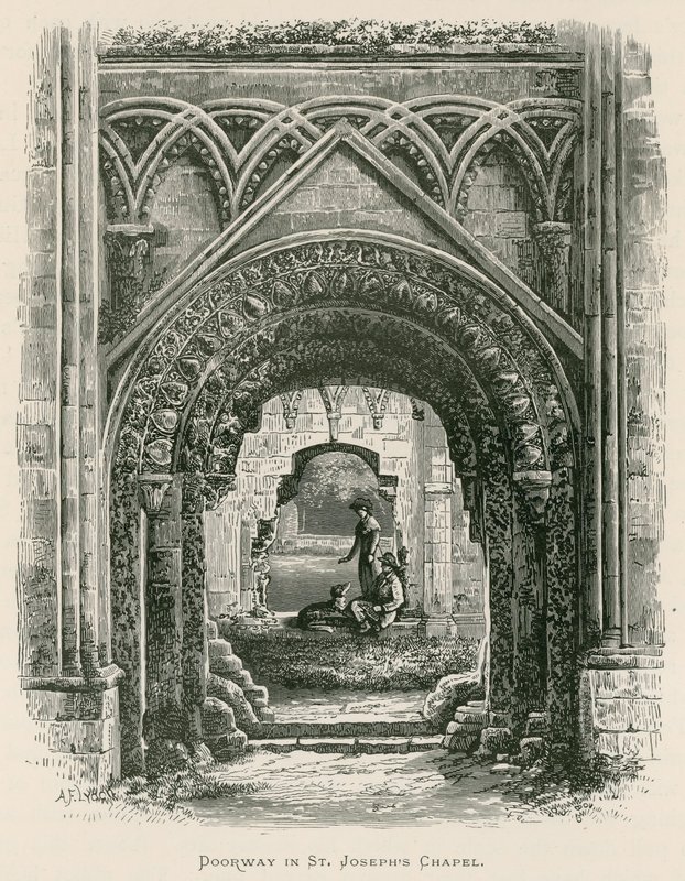 Abadia de Glastonbury, porta na capela de São José de Alexander Francis Lydon