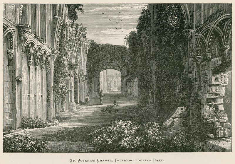 Abadia glastonbury, capela joseph, interior, olhar, leste de Alexander Francis Lydon