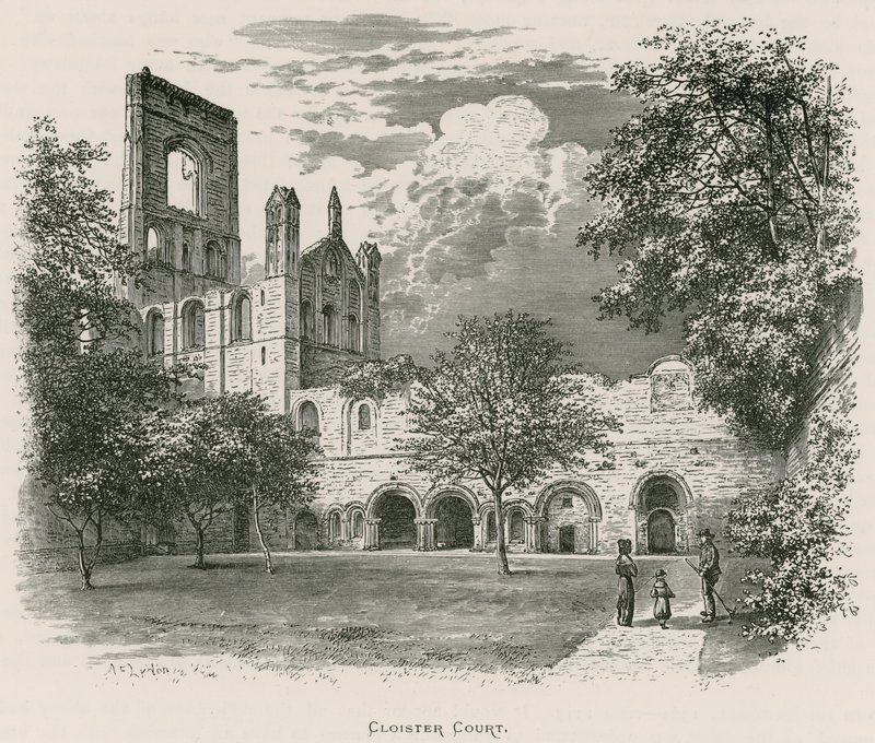 Abadia de Kirkstall, corte do claustro de Alexander Francis Lydon