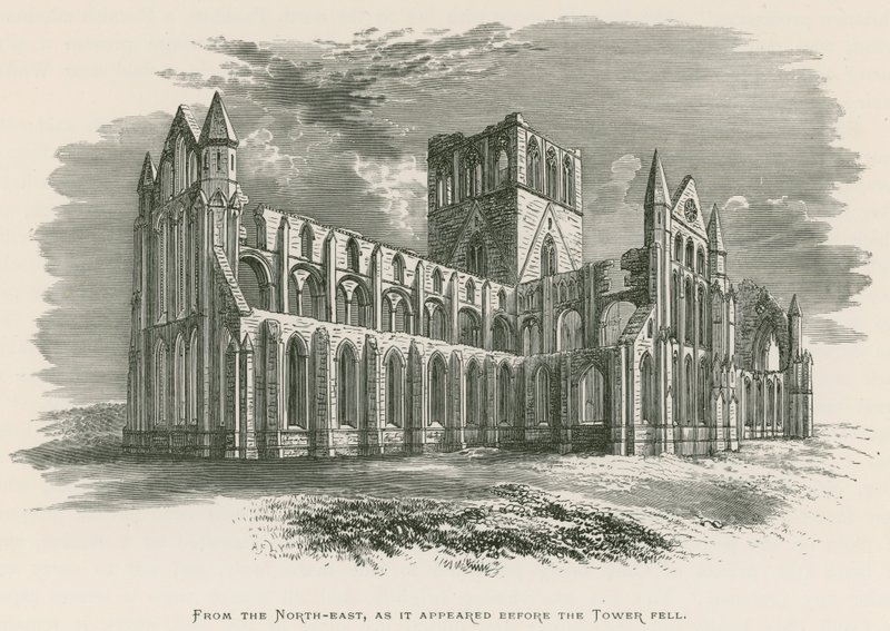 Abadia de Whitby, do nordeste, como apareceu antes que a torre caísse de Alexander Francis Lydon