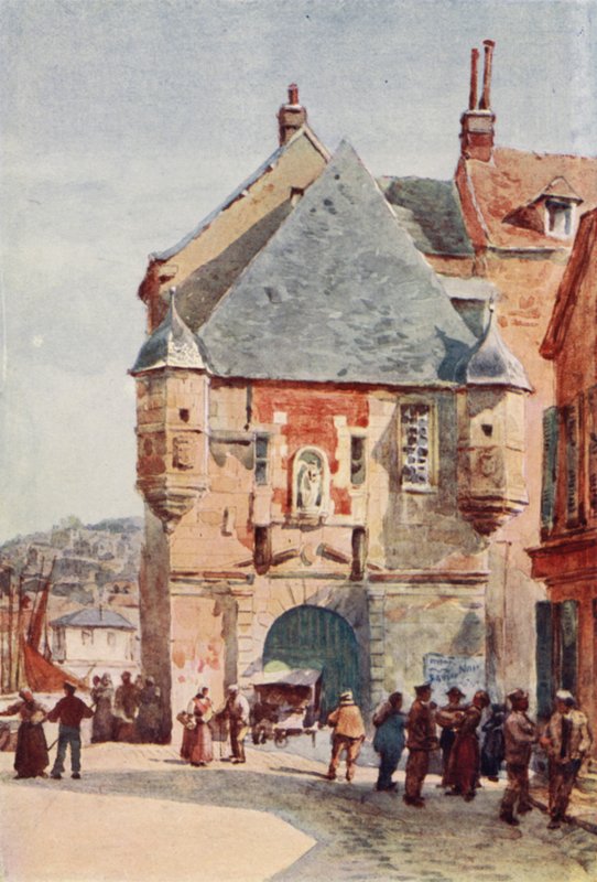 Honfleur, Harbor Gateway (lito colorido) de Alexander Henry Hallam Murray
