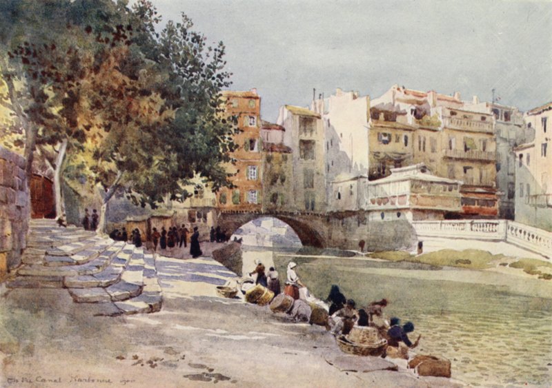 Narbonne, "O Canal dos Dois Mares" (lito a cores) de Alexander Henry Hallam Murray