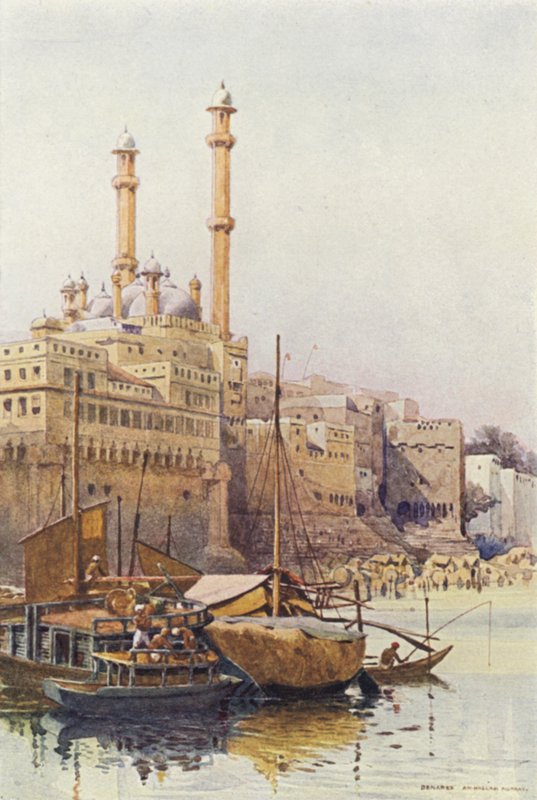 O Ghats abaixo da Mesquita de Aurangzebs, Benares de Alexander Henry Hallam Murray