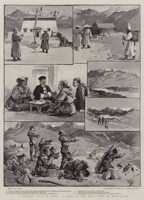 Um passeio de férias no Tibete, uma visita ao Santo Lago de Mansalwar de Alexander Stuart Boyd