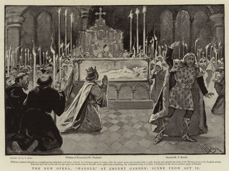 A nova ópera, Harold, no jardim do convento, cena do ato II de Alexander Stuart Boyd