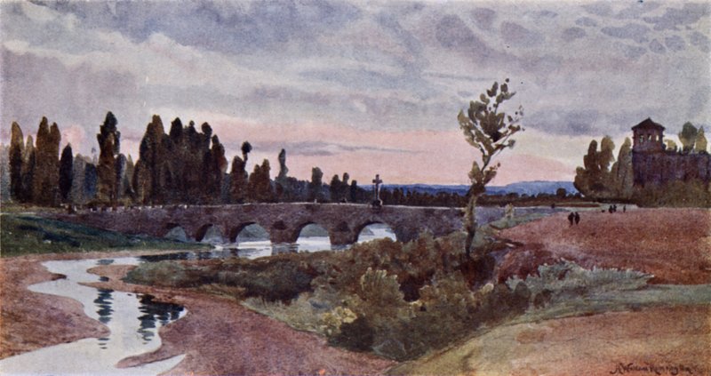 Ponte em Leon (cor litho) de Alexander Wallace Rimington