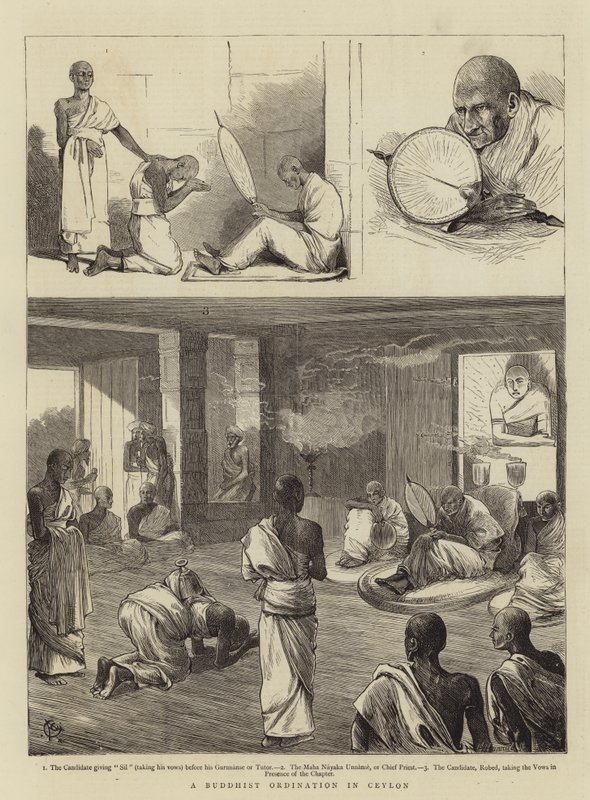 Uma ordenação budista no Ceilão de Alfred Chantrey Corbould