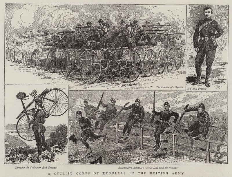 Um corpo de ciclistas de regulares no exército britânico de Alfred Chantrey Corbould