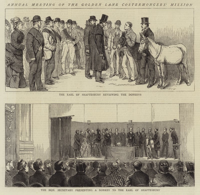 Encontro Anual da Missão dos Costermestres da Golden Lane de Alfred Chantrey Corbould