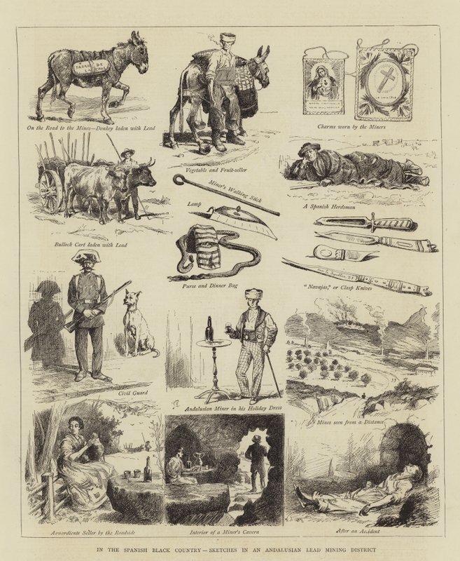 No país negro espanhol, esboços em um distrito de mineração líder da Andaluzia de Alfred Chantrey Corbould