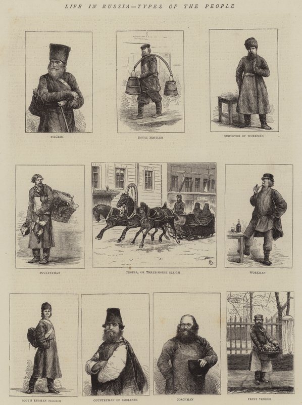 Vida na Rússia, tipos de pessoas de Alfred Chantrey Corbould