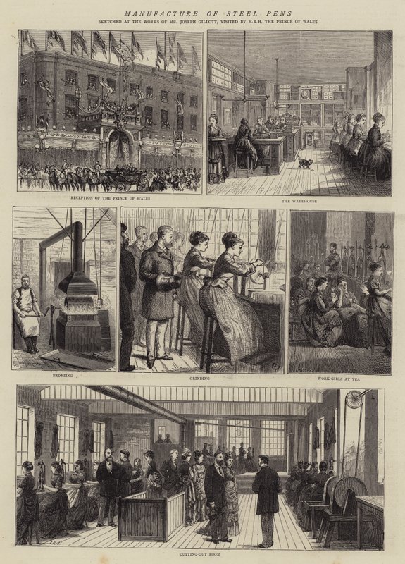Fabricação de canetas de aço de Alfred Chantrey Corbould