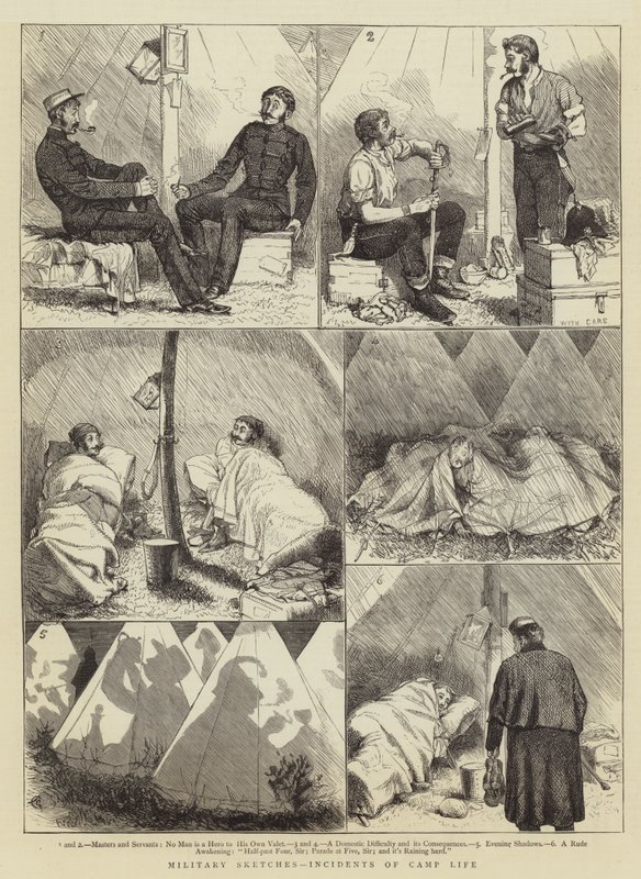 Esboços militares, incidentes da vida no acampamento de Alfred Chantrey Corbould