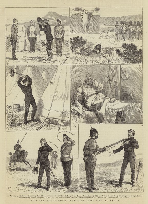 Esboços militares, incidentes da vida em acampamento em Upnor de Alfred Chantrey Corbould
