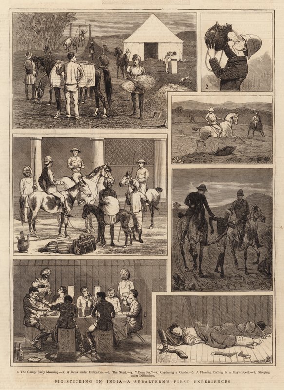 Pig-Sticking na Índia, as primeiras experiências de um subalterno de Alfred Chantrey Corbould