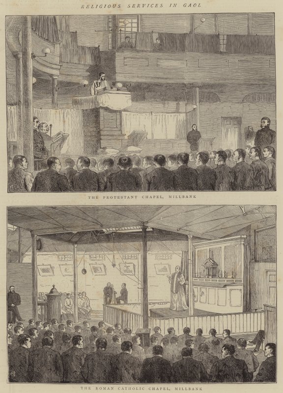 Serviços religiosos em Gaol de Alfred Chantrey Corbould